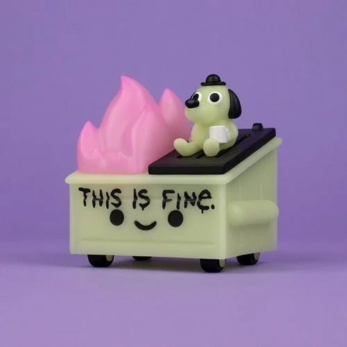 Lil Dumpster Fire This Is Fine Glow - in - the - Dark Vinyl Figure - by 100 Percent Soft