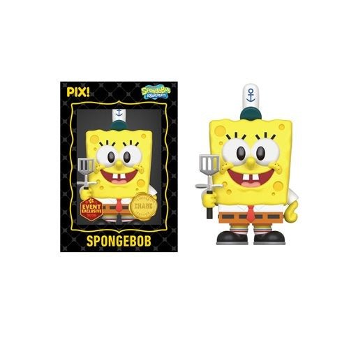 ThrillJoy Pix! SpongeBob SquarePants with Krabby Patty Vinyl Figure - 2026 Convention Exclusive - by ThrillJoy