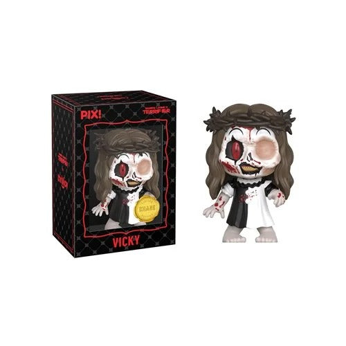 ThrillJoy Pix! Terrifier The Little Pale Girl with Art the Clown Head Vinyl Figure