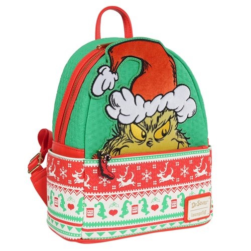 Loungefly How the Grinch Stole Christmas Grinch Christmas Sweater Mini-Backpack - Entertainment Earth Exclusive