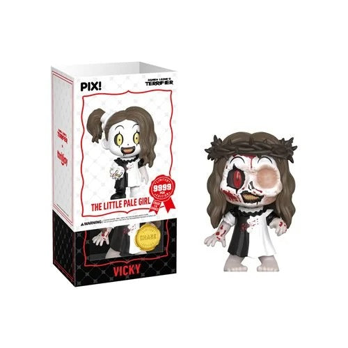 ThrillJoy Pix! Terrifier The Little Pale Girl with Art the Clown Head Vinyl Figure