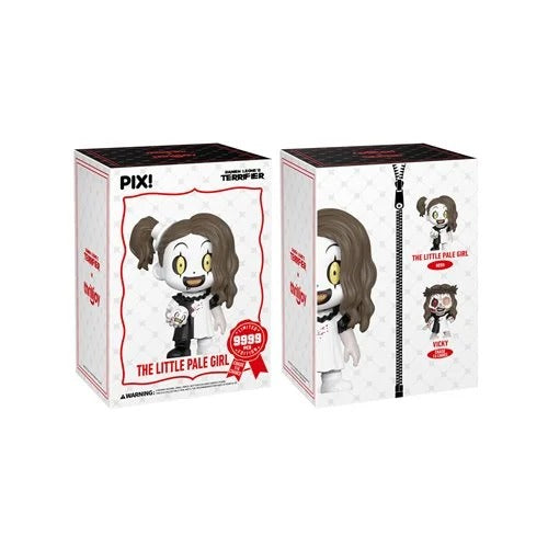 ThrillJoy Pix! Terrifier The Little Pale Girl with Art the Clown Head Vinyl Figure