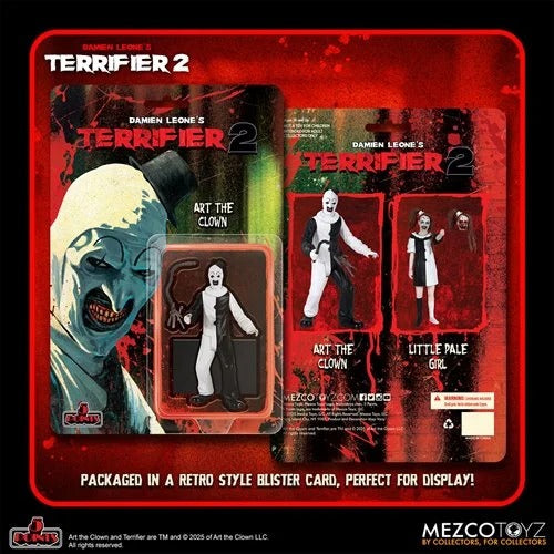 Mezco Toyz Terrifier 2 - 5 Points Action Figures - Art the Clown  or Little Pale Girl