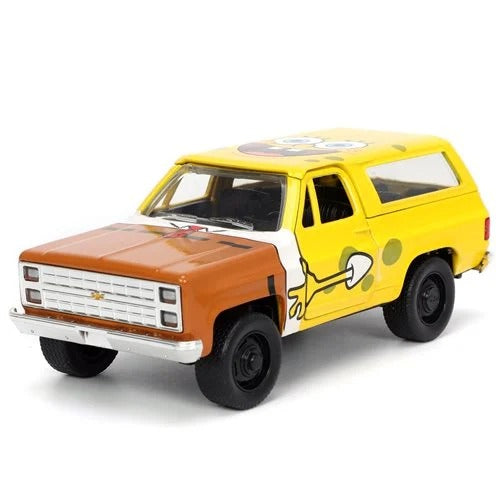 Hollywood Rides 1980 Chevy Blazer K5 1:32 Die-Cast Metal Vehicle with SpongeBob SquarePants Nano Figure