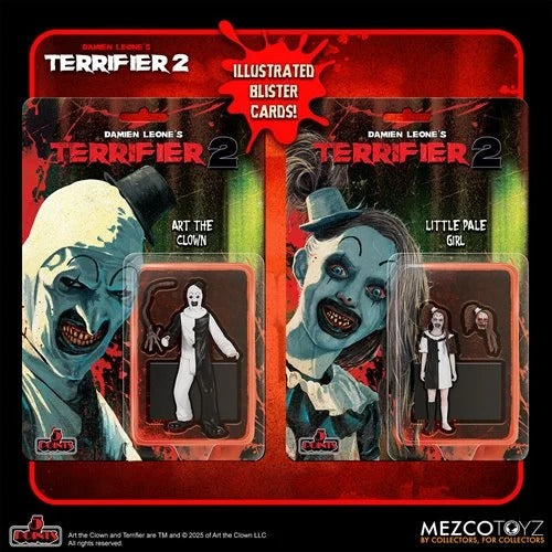 Mezco Toyz Terrifier 2 - 5 Points Action Figures - Art the Clown  or Little Pale Girl