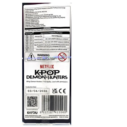 KPop Demon Hunters Energy Edition Series 1 Collectible Trading Card Display of 12 Packs