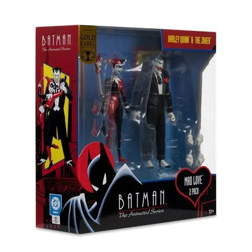 DC Direct Batman Animated Harley Quinn and The Joker Mad Love 6-Inch Action Figure 2-Pack & Comic - Gold Label Exclusive