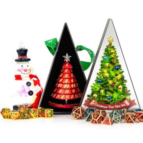 Aluminum Christmas Tree 7 Dice Set - Choose a color - by Hymgho | Buy at ToyShnip