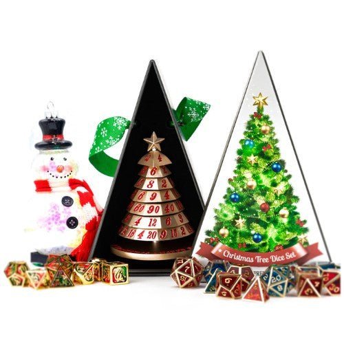 Aluminum Christmas Tree 7 Dice Set - Choose a color - by Hymgho | Buy at ToyShnip