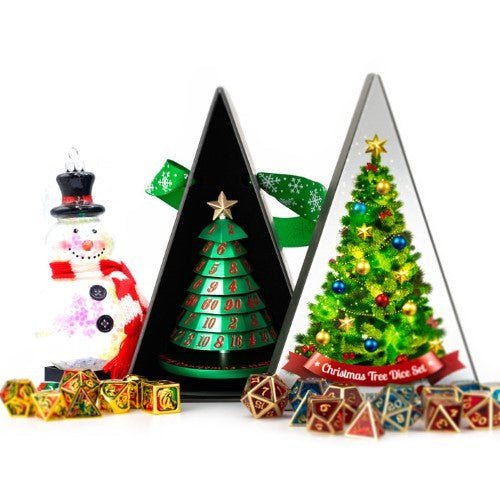 Aluminum Christmas Tree 7 Dice Set - Choose a color - by Hymgho | Buy at ToyShnip
