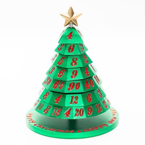 Aluminum Christmas Tree 7 Dice Set - Choose a color - by Hymgho | Buy at ToyShnip