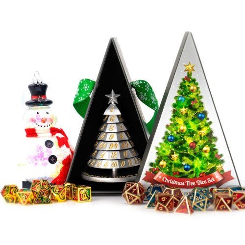 Aluminum Christmas Tree 7 Dice Set - Choose a color - by Hymgho | Buy at ToyShnip