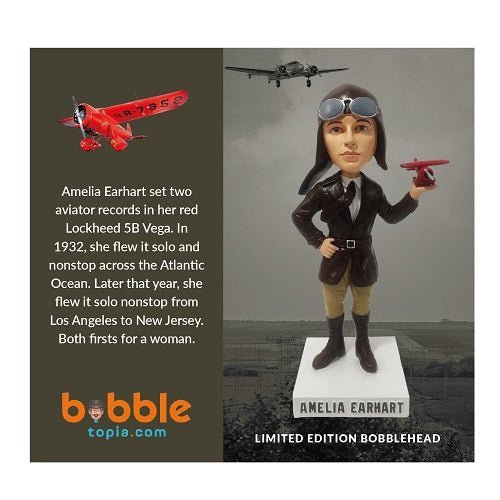 Amelia Earhart Limited Edition Bobblehead - by Kollectico | Buy at ToyShnip