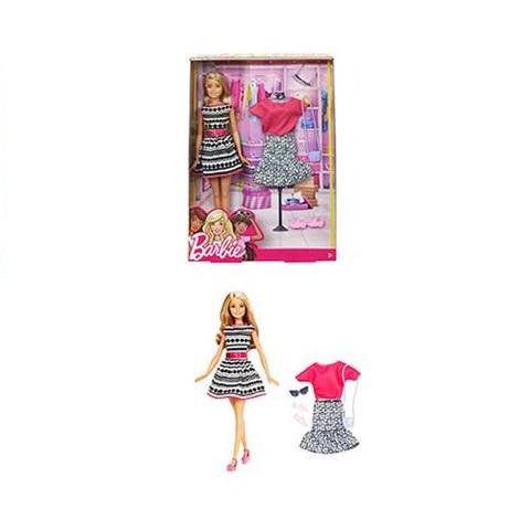 Barbie Fashionistas Doll and Fashion - Barbie Blonde Black/white dress - by Mattel | Buy at ToyShnip
