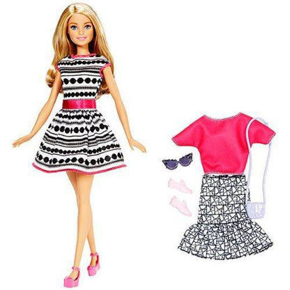 Barbie Fashionistas Doll and Fashion - Barbie Blonde Black/white dress - by Mattel | Buy at ToyShnip