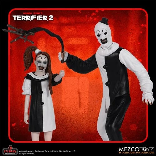 Mezco Toyz Terrifier 2 - 5 Points Action Figures - Art the Clown  or Little Pale Girl