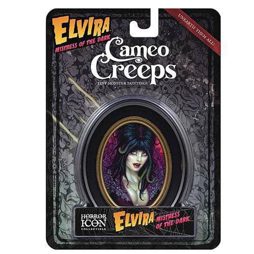 Cameo Creeps Tiny Monster Paintings - Elvira Mistress of the dark - by Chris Seaman Illustration | Buy at ToyShnip