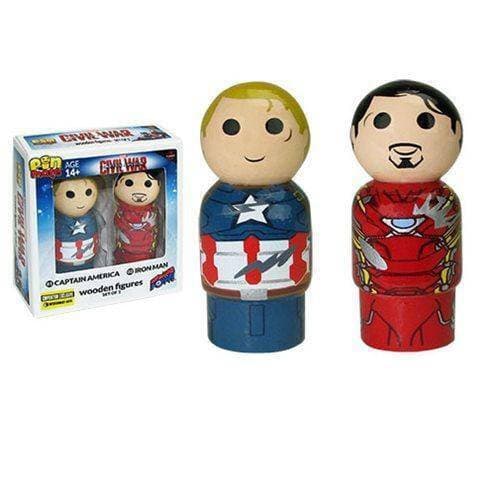Captain America: Civil War Captain America vs. Iron Man Pin Mate Wooden Figure S - by Bif Bang Pow! | Buy at ToyShnip