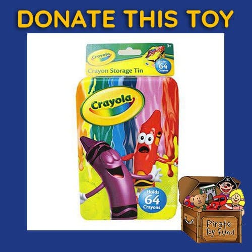 DONATE THIS TOY - Pirate Toy Fund - Crayola Large Crayon Storage Tin Box - by Tin Box Company | Buy at ToyShnip