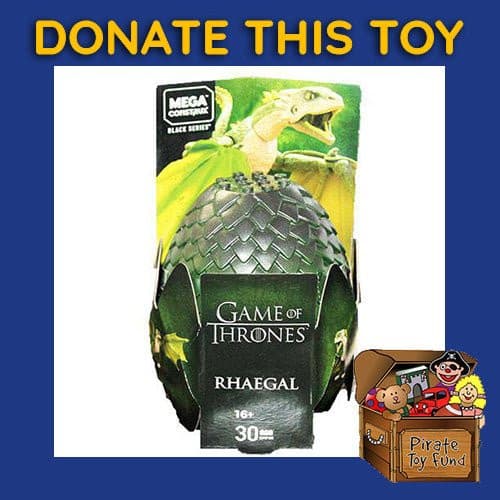 DONATE THIS TOY - Pirate Toy Fund - Game Of Thrones Mega Construx Dragon Egg - Rhaegal - by Mattel | Buy at ToyShnip