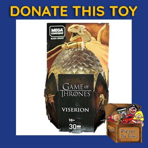 DONATE THIS TOY - Pirate Toy Fund - Game Of Thrones Mega Construx Dragon Egg - Viserion - by Mattel | Buy at ToyShnip