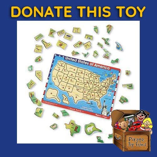 DONATE THIS TOY - Pirate Toy Fund - Melissa & Doug - U.S.A. Map Sound Puzzle - by Melissa and Doug | Buy at ToyShnip