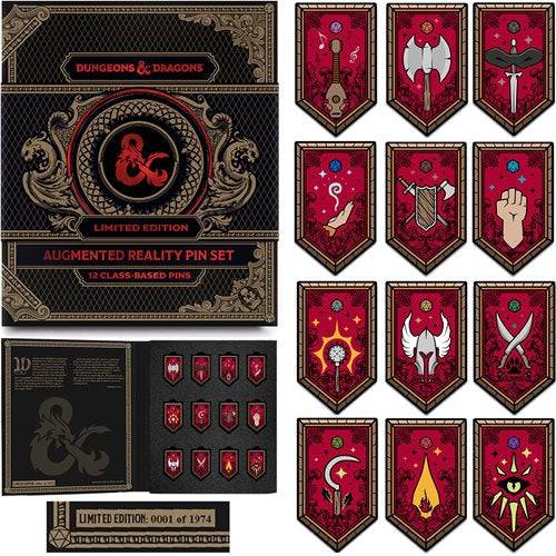 Dungeons & Dragons Character Class Augmented Reality Enamel Pin Set of 12 - Shared Exclusive - by Pinfinity | Buy at ToyShnip