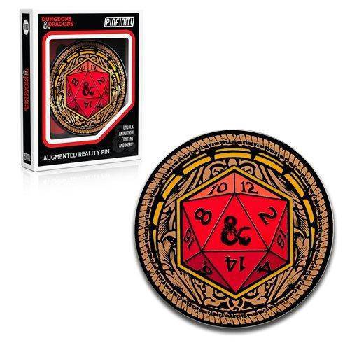 Dungeons & Dragons Ornate D20 Augmented Reality Enamel Pin - by Pinfinity | Buy at ToyShnip
