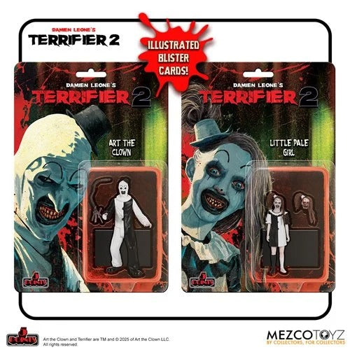 Mezco Toyz Terrifier 2 - 5 Points Action Figures - Art the Clown  or Little Pale Girl