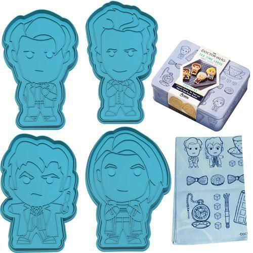 Eaglemoss Doctor Who Tea Time Lords Cookie Cutter & Tea Towel Tin - by Eaglemoss Publications | Buy at ToyShnip