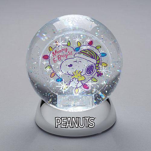 Enesco Peanuts - Snoopy and Woodstock - Merry & Bright Waterdazzler 4.5" Waterball/Snow Globe - by Enesco | Buy at ToyShnip