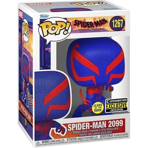 Funko Pop! 1267 - Marvel - Spider-Man: Across the Spider-Verse - Spider-Man 2099 Glow-in-the-Dark Vinyl Figure - Entertainment Earth Exclusive - by Funko | Buy at ToyShnip