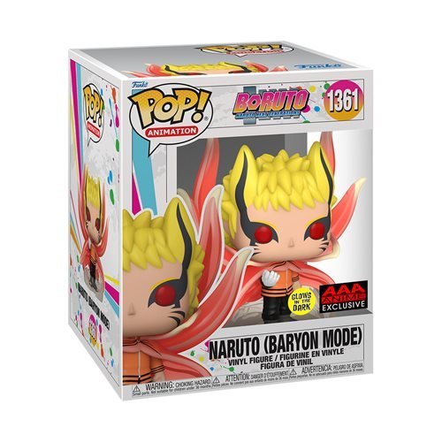 Funko Pop! 1361 Animation - Boruto - Naruto Baryon Mode Glow-in-the-Dark Super 6-Inch Vinyl Figure - AAA Exclusive - by Funko | Buy at ToyShnip