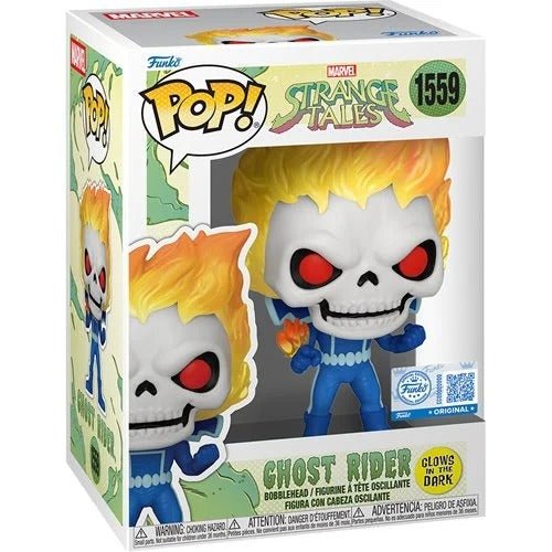 Funko Pop! 1559 Marvel Strange Tales Ghost Rider Glow - in - the - Dark Vinyl Figure - Entertainment Earth Exclusive - by Funko