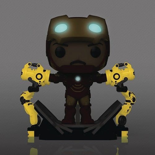 Funko Pop! 905 - Marvel Iron Man with Gantry Glow-in-the-Dark Deluxe Vinyl Bobble Head - PX - by Funko | Buy at ToyShnip