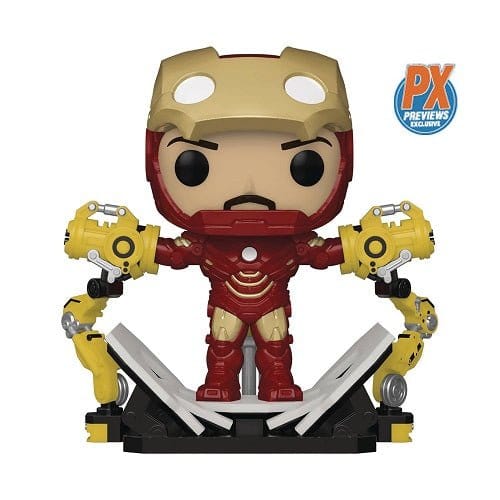 Funko Pop! 905 - Marvel Iron Man with Gantry Glow-in-the-Dark Deluxe Vinyl Bobble Head - PX - by Funko | Buy at ToyShnip