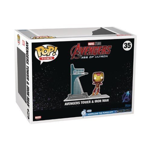 Funko Pop! Town 35 - Marvel Avengers Tower & Iron Man Glow in the Dark Bobblehead Figure - Previews Exclusive - by Funko