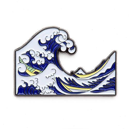 Great Wave off Kanagawa Enamel Pin - Today is Art Day - ToyShnip
