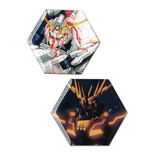 Gundam UC Unicorn Gundam and Banshee Pin Set - by Great Eastern Entertainment | Buy at ToyShnip