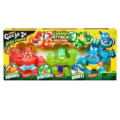 Heroes of Goo Jit Zu Dino Power Chomp Attack Mega 3 Pack Action Figure - by Moose Toys | Buy at ToyShnip