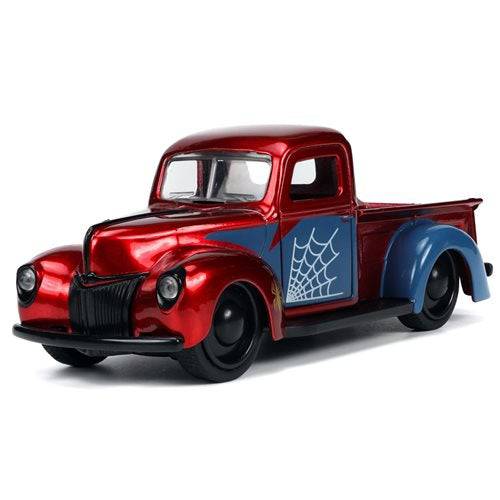 Hollywood Rides 1941 Ford Pickup 1:32 Scale Die-Cast Metal Vehicle with Proto-Suit Spider-Man Figure - by Jada Toys | Buy at ToyShnip