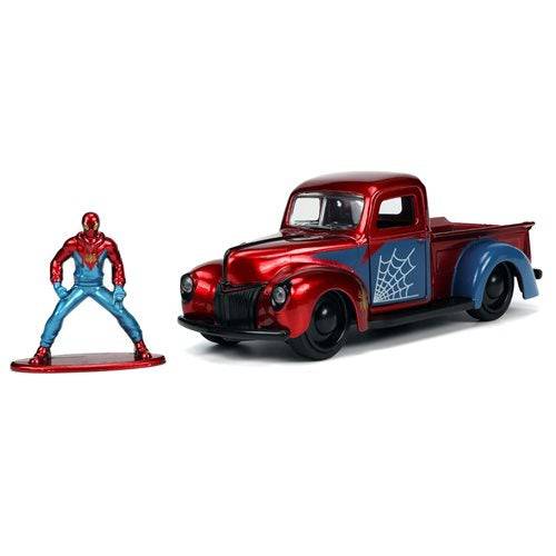 Hollywood Rides 1941 Ford Pickup 1:32 Scale Die-Cast Metal Vehicle with Proto-Suit Spider-Man Figure - by Jada Toys | Buy at ToyShnip