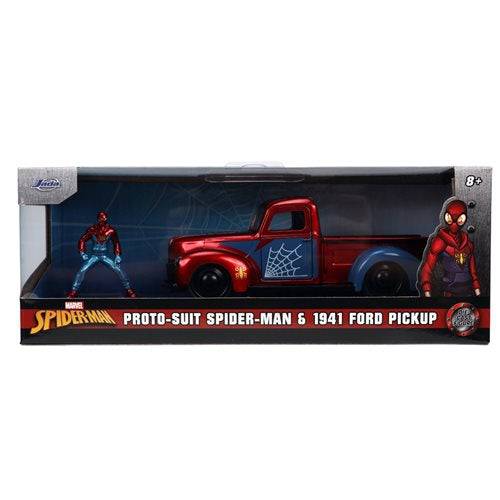 Hollywood Rides 1941 Ford Pickup 1:32 Scale Die-Cast Metal Vehicle with Proto-Suit Spider-Man Figure - by Jada Toys | Buy at ToyShnip