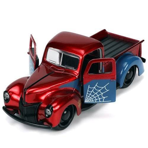 Hollywood Rides 1941 Ford Pickup 1:32 Scale Die-Cast Metal Vehicle with Proto-Suit Spider-Man Figure - by Jada Toys | Buy at ToyShnip