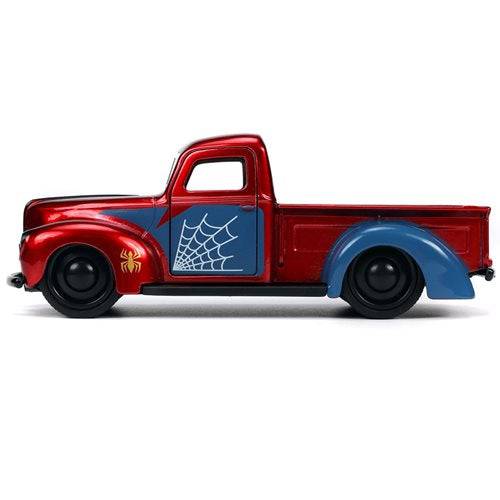 Hollywood Rides 1941 Ford Pickup 1:32 Scale Die-Cast Metal Vehicle with Proto-Suit Spider-Man Figure - by Jada Toys | Buy at ToyShnip