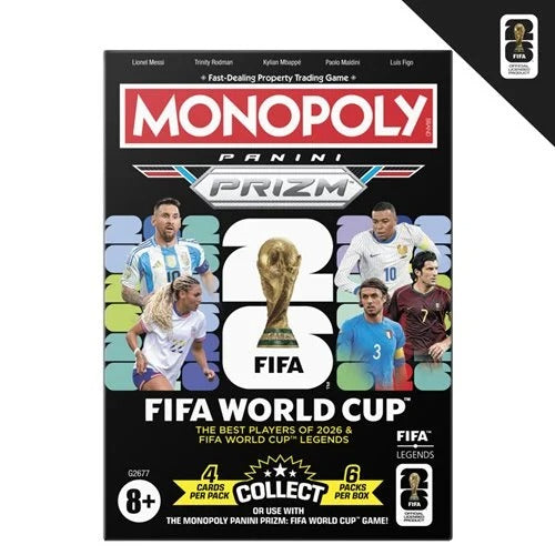 Monopoly Panini Prizm: FIFA World Cup Soccer Trading Cards Booster Box (6 packs per box)