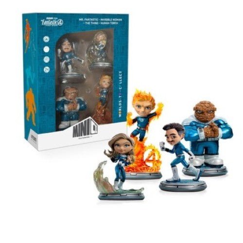 Iron Studios Fantastic Four Metallic First Steps 4 Pack MiniCo. Vinyl Figure (AE Exclusive) - by Iron Studios