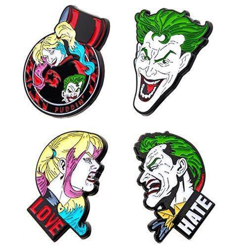 Joker and Harley Quinn 4-Pack Enamel Pin Set - by Salesone Studios | Buy at ToyShnip