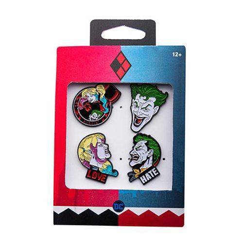 Joker and Harley Quinn 4-Pack Enamel Pin Set - by Salesone Studios | Buy at ToyShnip