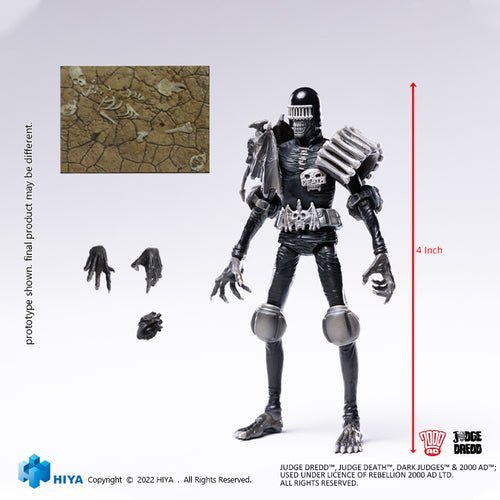 Judge Dredd Black And White Judge Death PX 1/18 Mini Action Figure - by Hiya Toys | Buy at ToyShnip